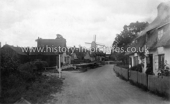 The Causeway and Windmill, Finchingfield, Essex. c.1915.